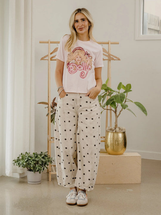 Dolly Parton 80s Tune Pink Boxy Tshirt