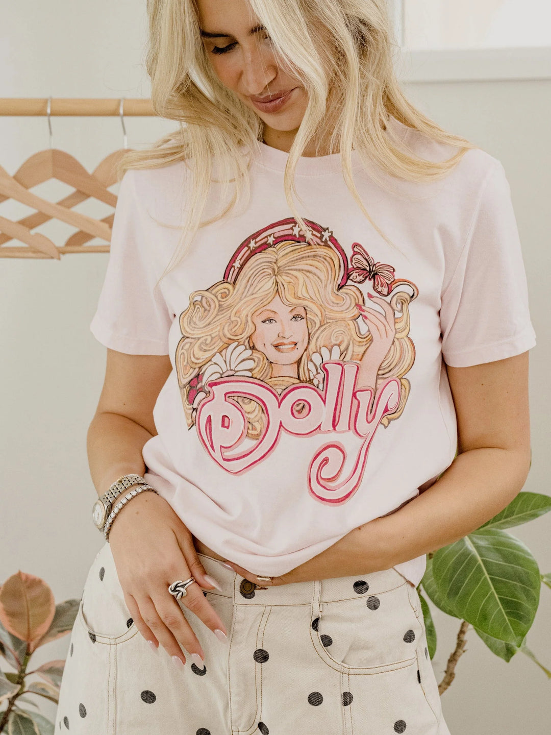 Dolly Parton 80s Tune Pink Boxy Tshirt