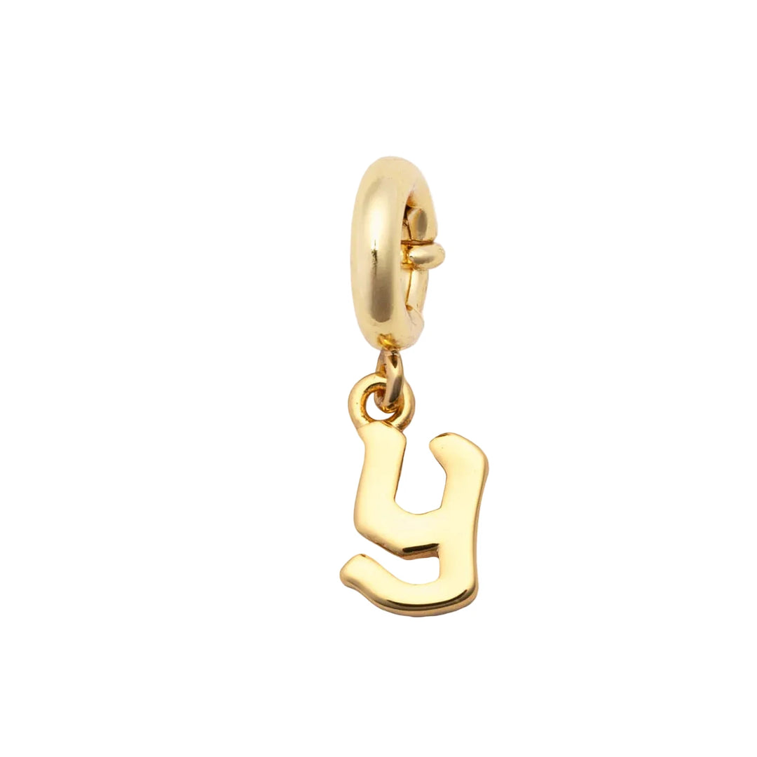 Little Words Project Gothic letter charm Y bracelet charm