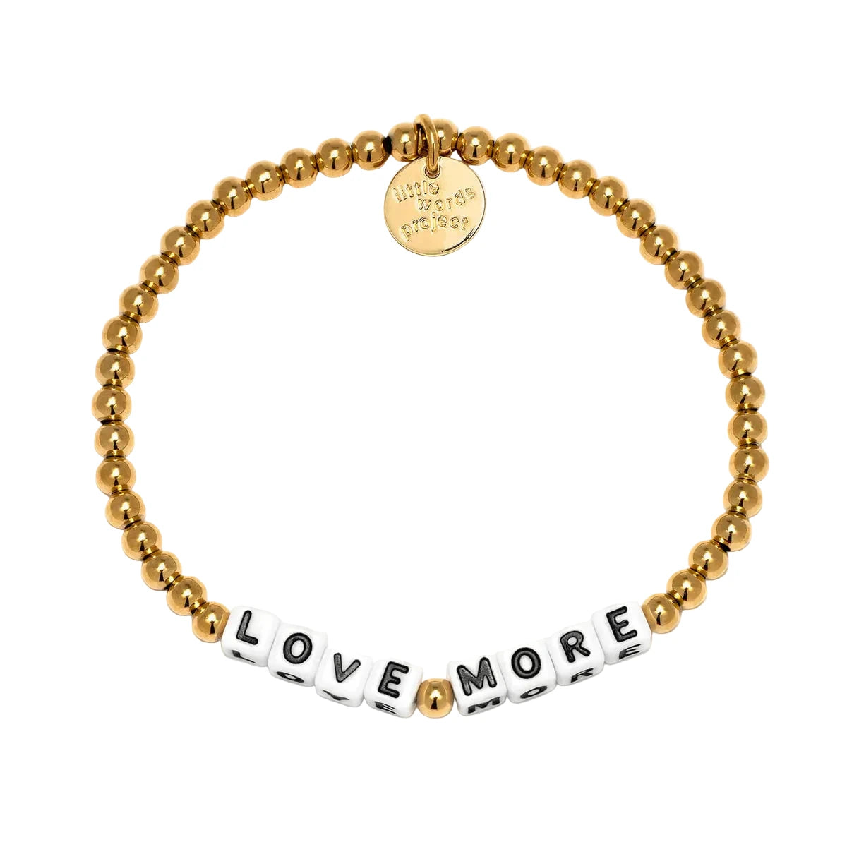 Love More Gold Plated bracelet minimalist gold beaded bracelet by Little Words Project