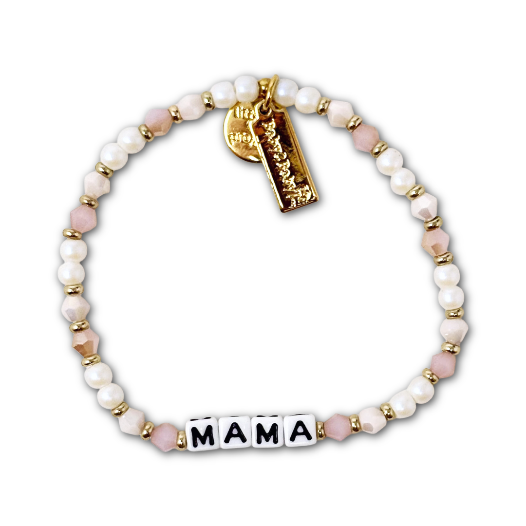 Mama Baby 2 Baby Pink and White Bracelet SM Little Words Project