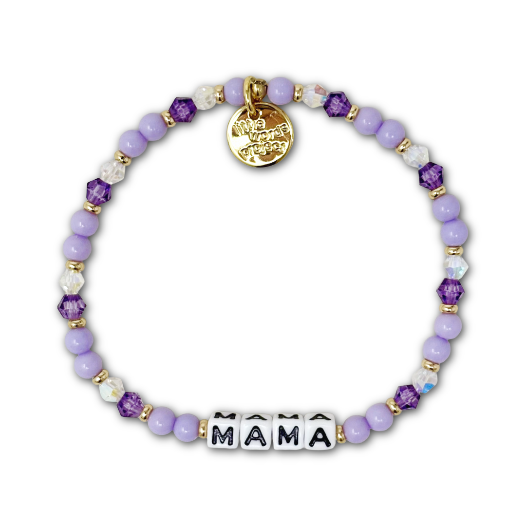 Mama Lavender Sky bracelet M/L purple beaded mom bracelet by Little Words Project