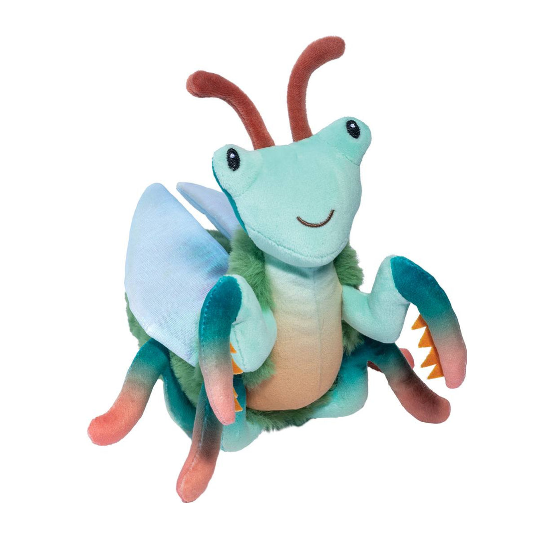 Micah Praying Mantis stuffed animal by Douglas with soft green plush