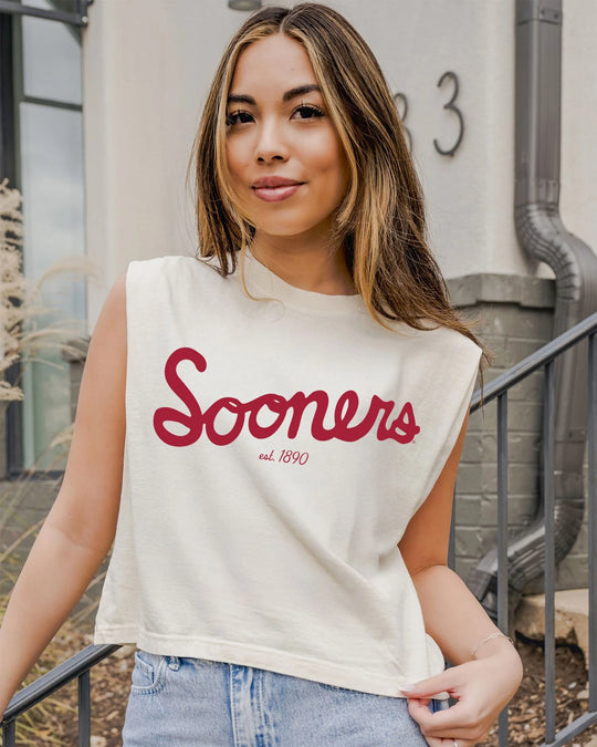 OU Sooners Off White Muscle Tshirt