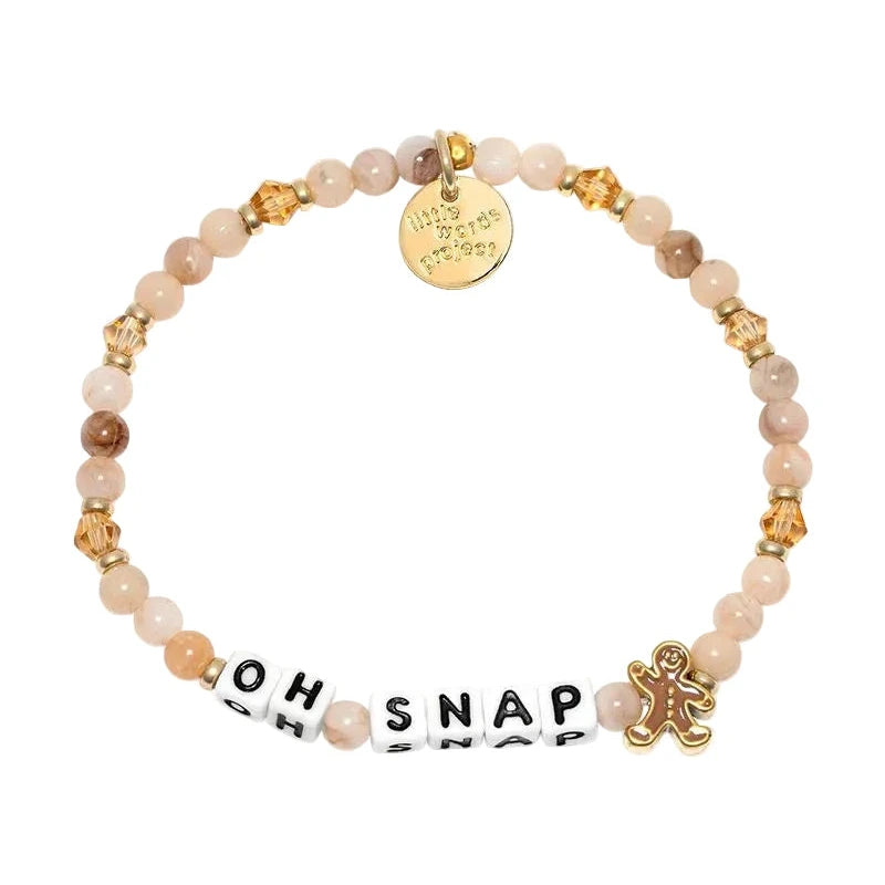 Oh Snap Gingerbread bracelet S/M holiday gingerbread bracelet by Little Words Project