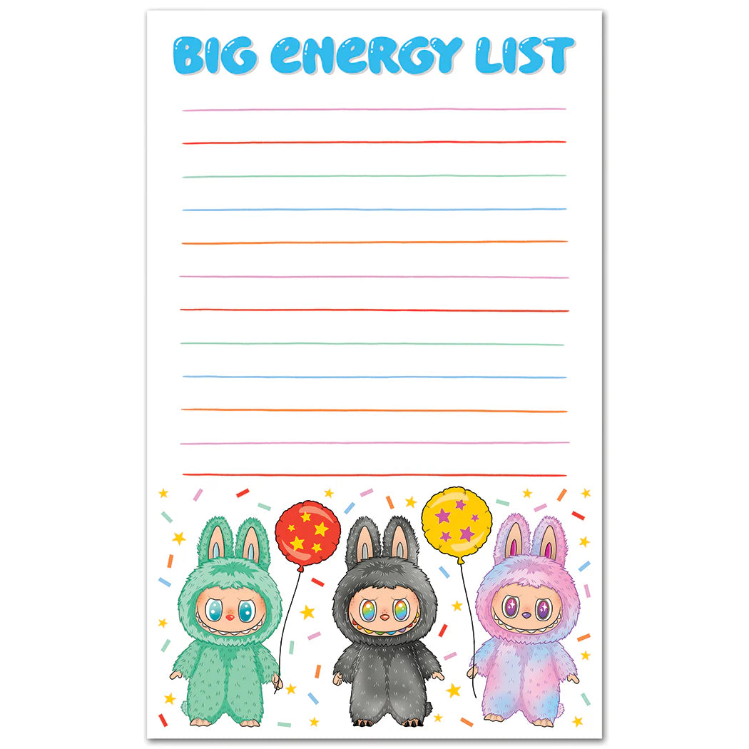 Labubu Big Energy List Notepad – Ida Red