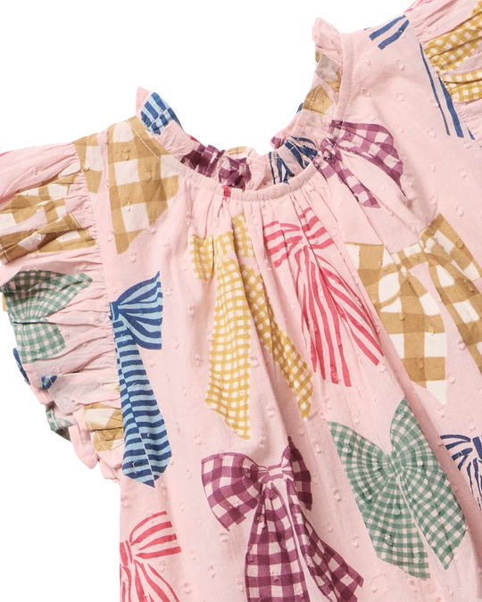 Pink Chicken - Patterned Bows Harper Dress Set