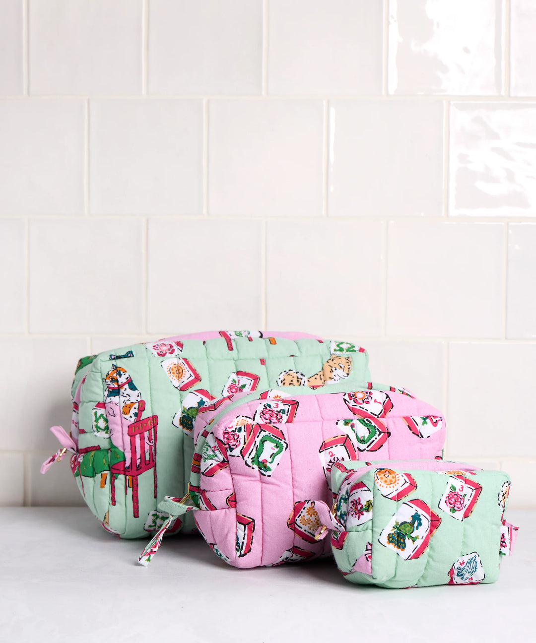 Pale Jade Mahjong Menagerie Zip Pouch
