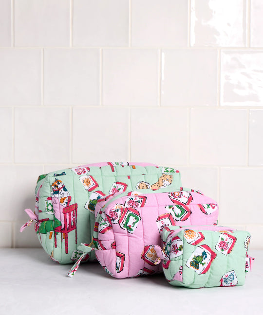 Pale Jade Mahjong Menagerie Zip Pouch