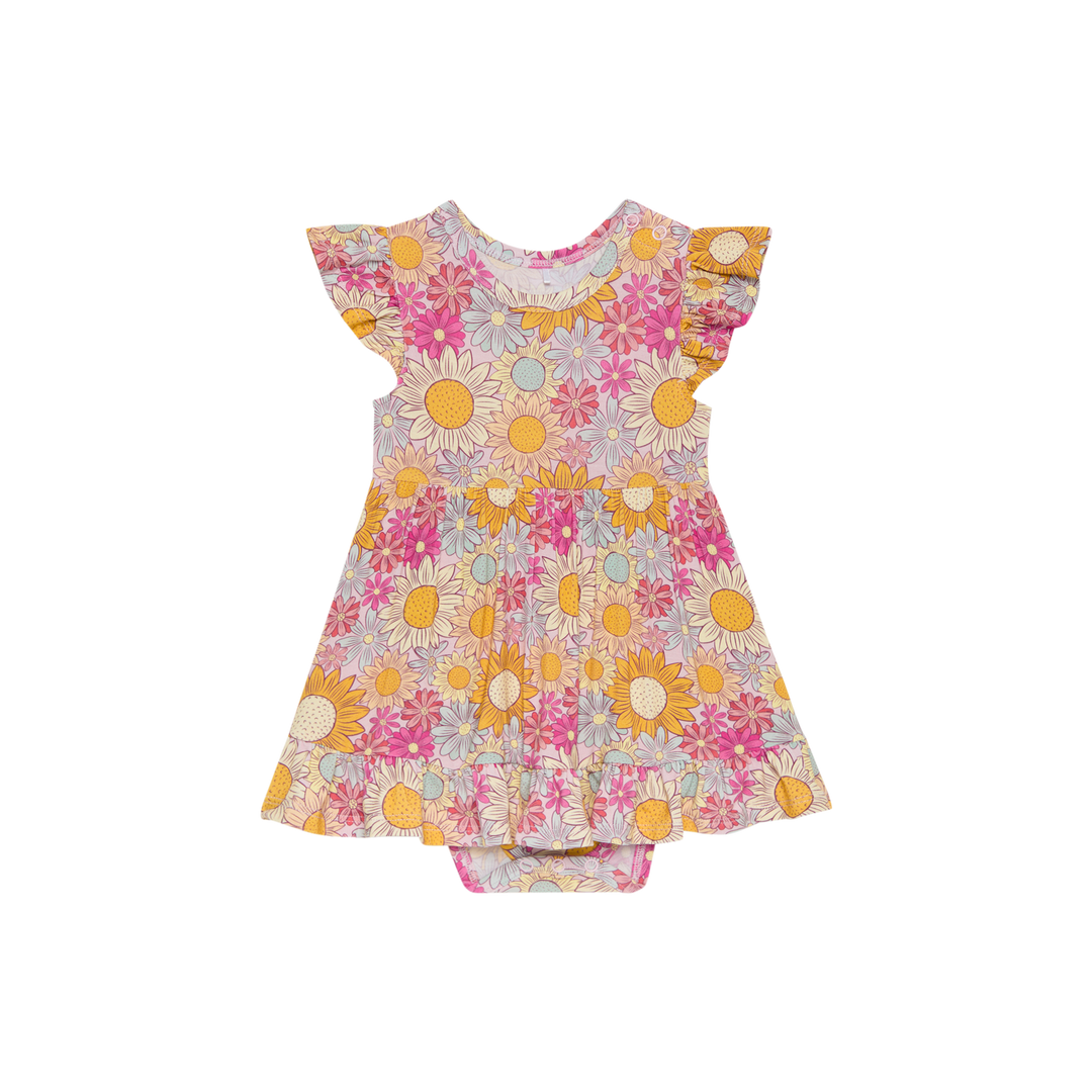 Posh Peanut - Rosalinda Ruffled Twirl Bodysuit Dress