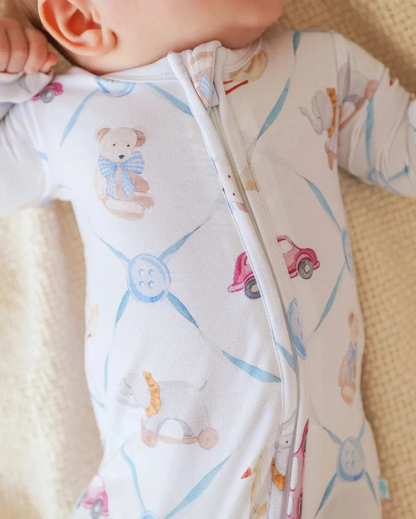 Posh Peanut - Oxford Footie Zippered One Piece