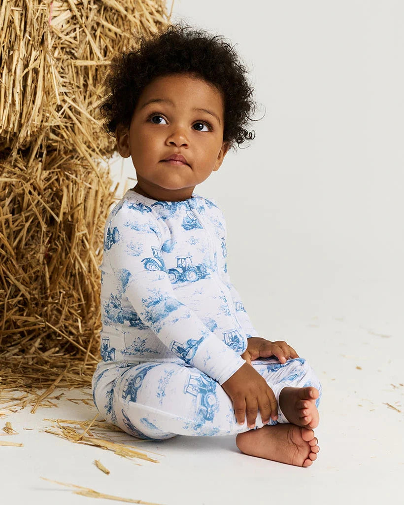 Posh Peanut - Hudson Blue Toile Convertible One Piece