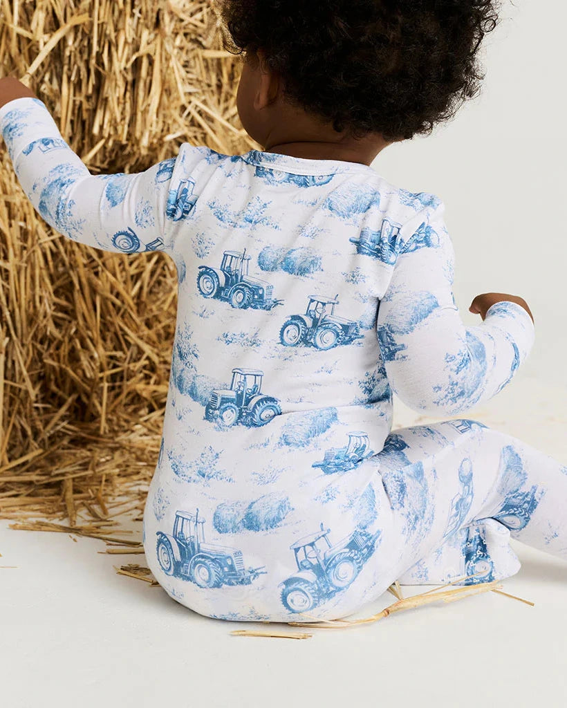 Posh Peanut - Hudson Blue Toile Convertible One Piece