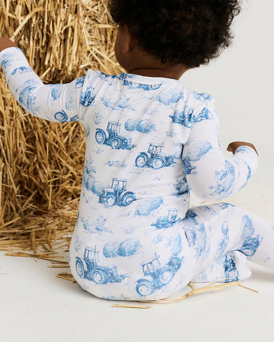 Posh Peanut - Hudson Blue Toile Convertible One Piece