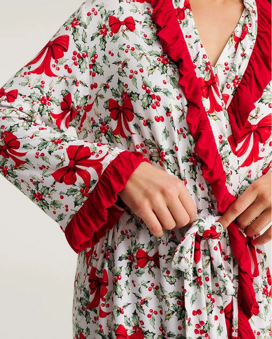 Posh Peanut - Women's Happy Holly-Days Ruffled Robe
