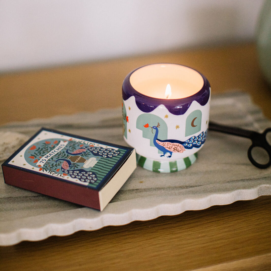 A Dopo 8oz Peacock Candle