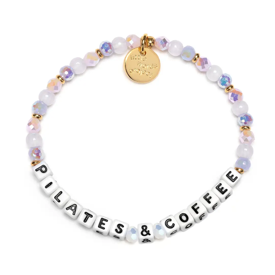 Pilates and Coffee Self Love Club bracelet M/L trendy self care bracelet by Little Words Project