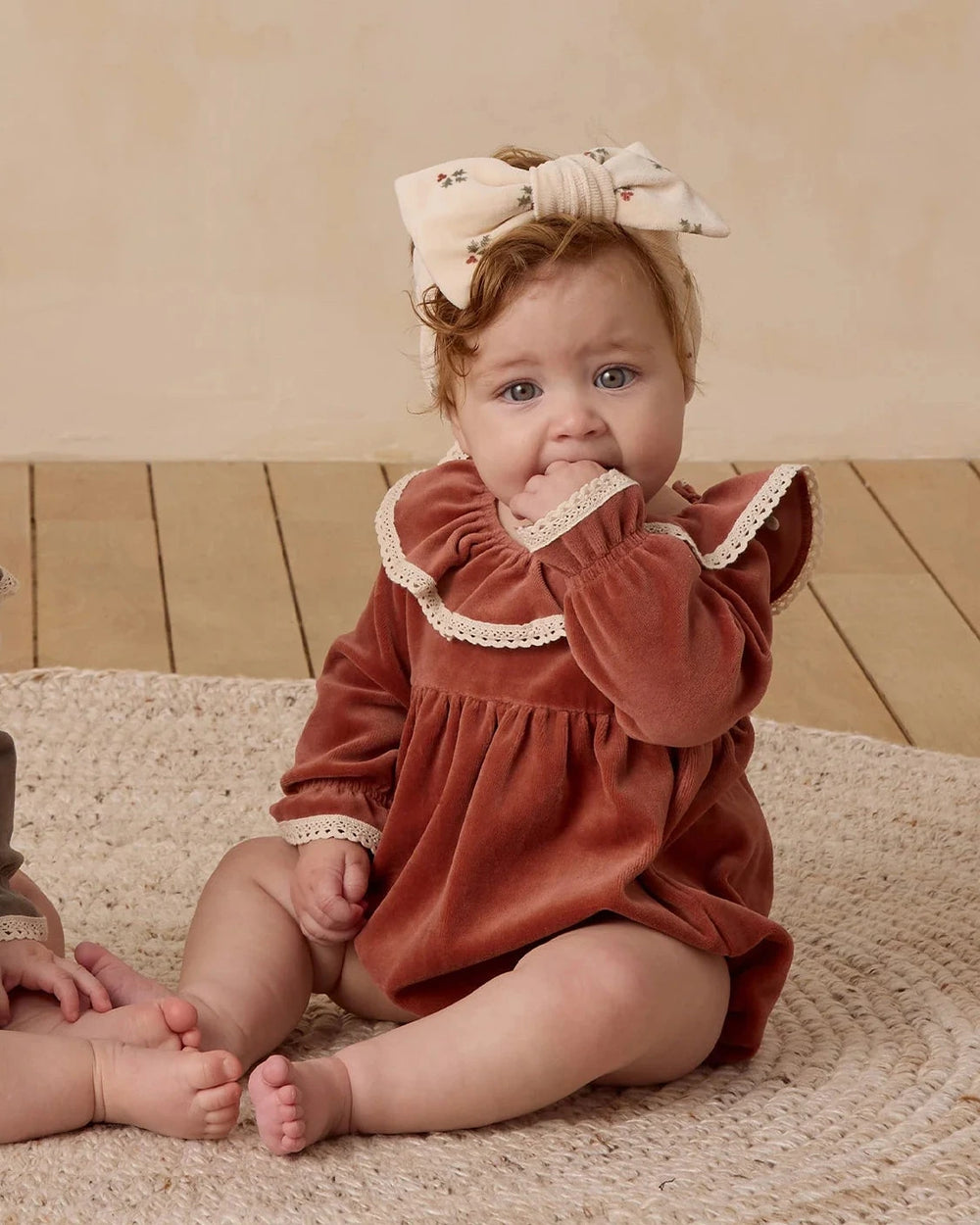 Rylee + Cru - Cranberry Velour Wendy Romper