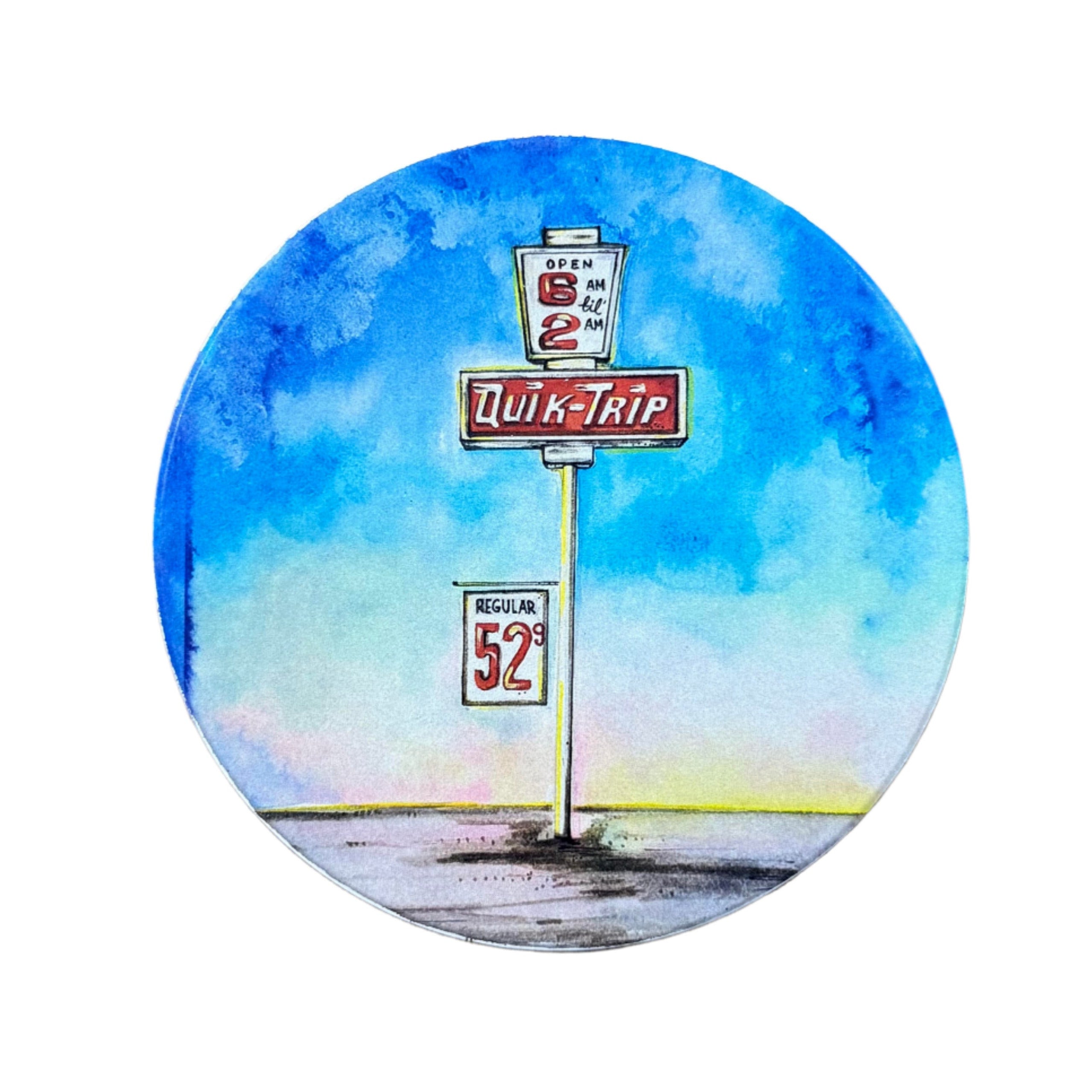 Tulsa-themed coaster with classic QT artwork