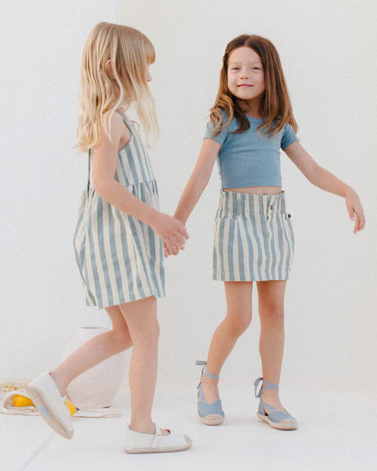 Rylee + Cru - Striped Denim Mini Skirt