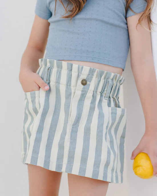 Rylee + Cru - Striped Denim Mini Skirt