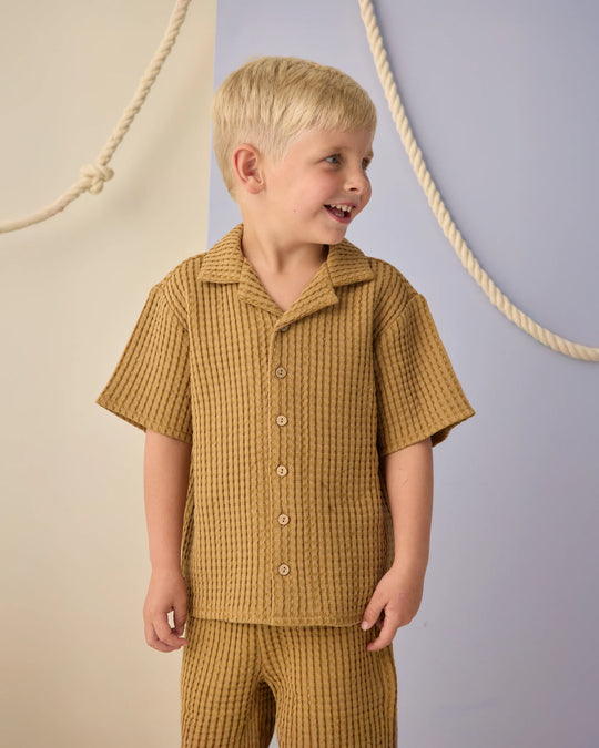 Rylee + Cru - Ocre Lapel Collared Shirt