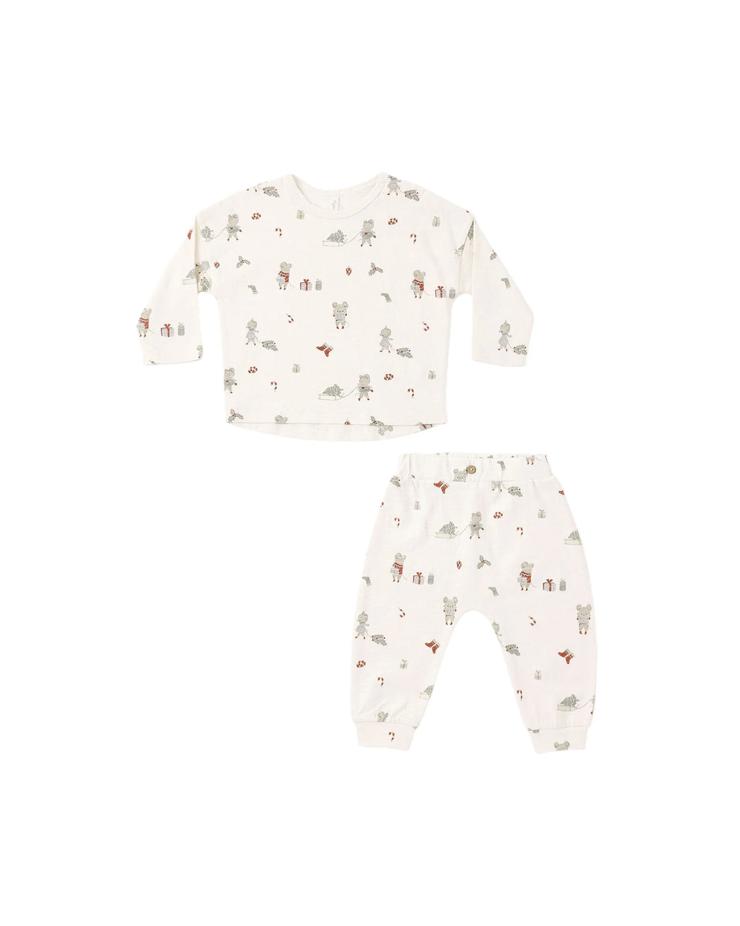 Rylee + Cru - Holiday Mouse Long Sleeve Tshirt & Pant Set