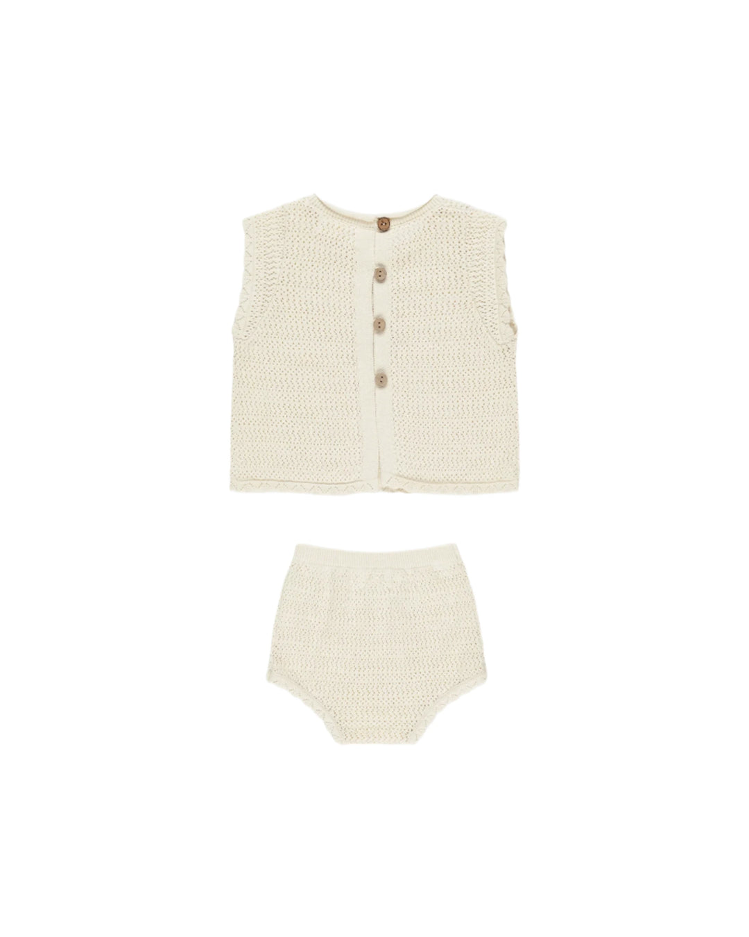 Rylee + Cru - Cherries Scallop Knit Baby Set