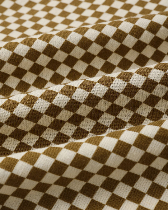 Rylee + Cru - Ocre Check Sabrina Mini Dress