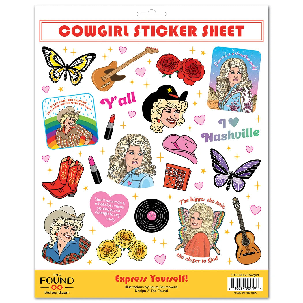 Dolly Cowgirl Sticker Sheet