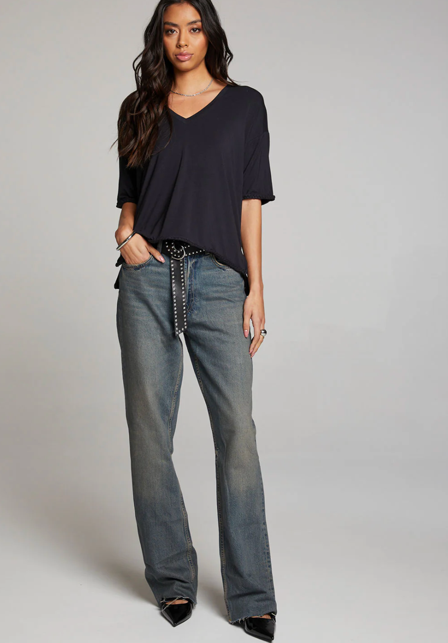 Mason V Neck with Braided Detail