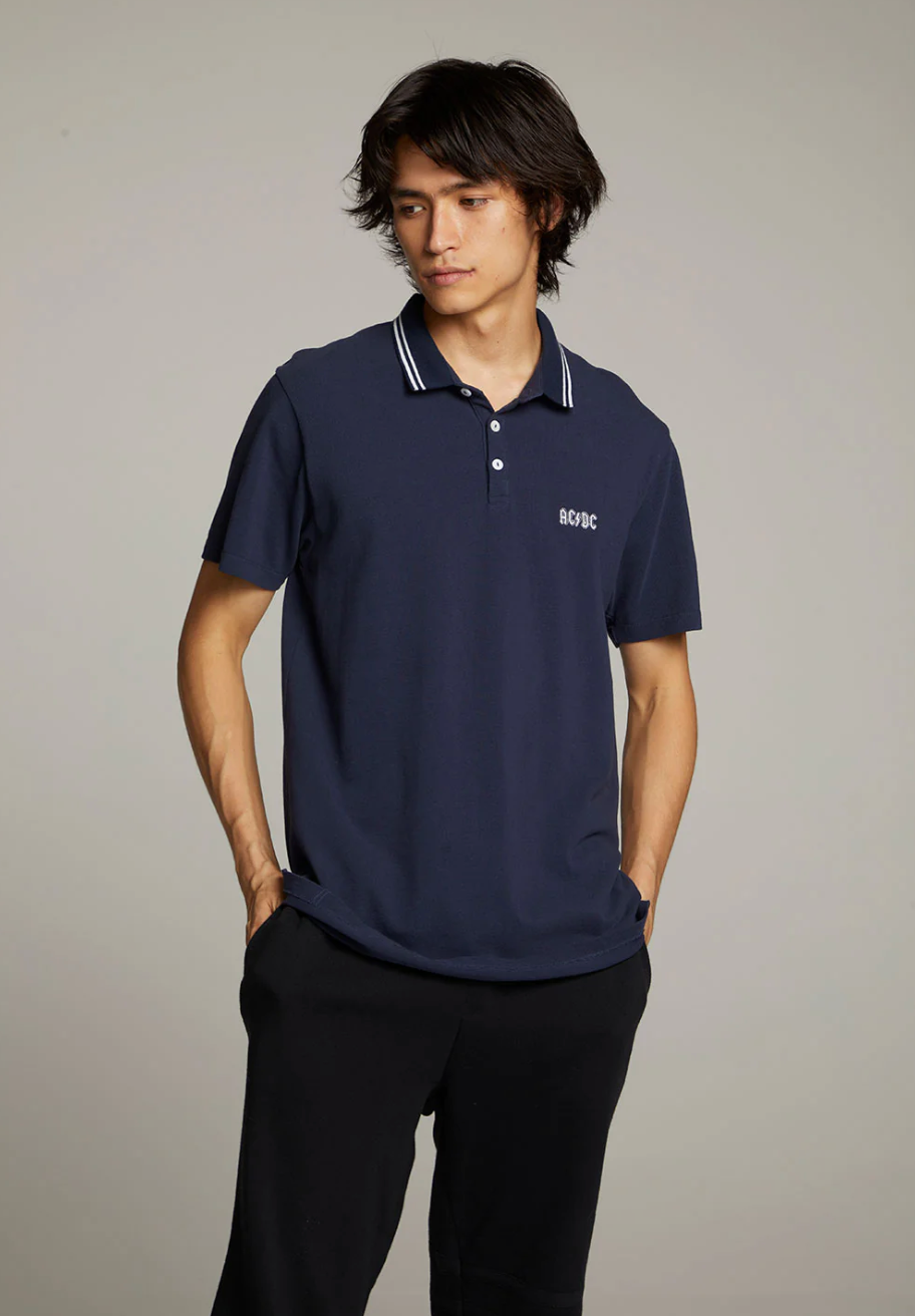 AC/DC Embroidered Polo – Ida Red