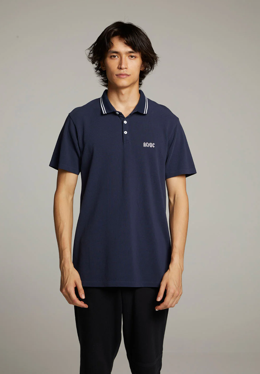 AC/DC Embroidered Polo – Ida Red