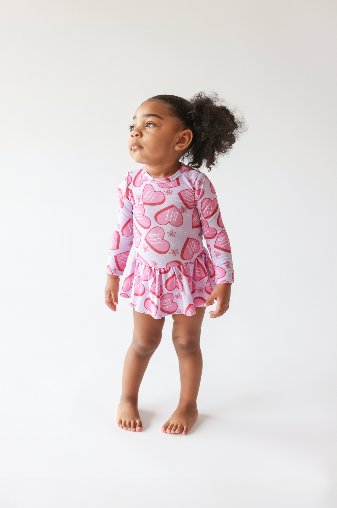 Posh Peanut - Besties Long Sleeve Basic Twirl Skirt Bodysuit