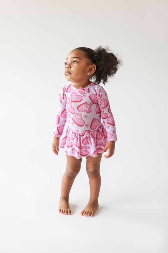 Posh Peanut - Besties Long Sleeve Basic Twirl Skirt Bodysuit