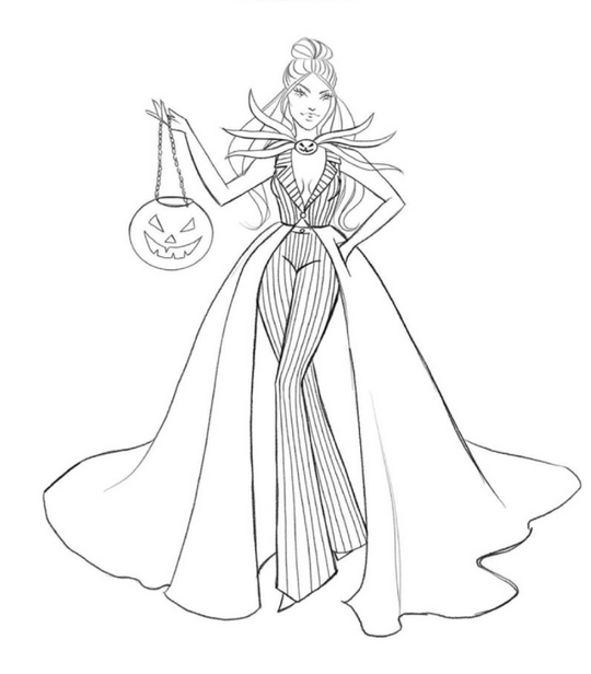 Spooky Runway Fashion: A Coloring Book of Bewitching Designs