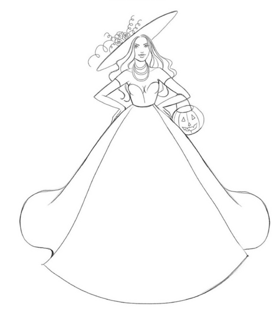 Spooky Runway Fashion: A Coloring Book of Bewitching Designs