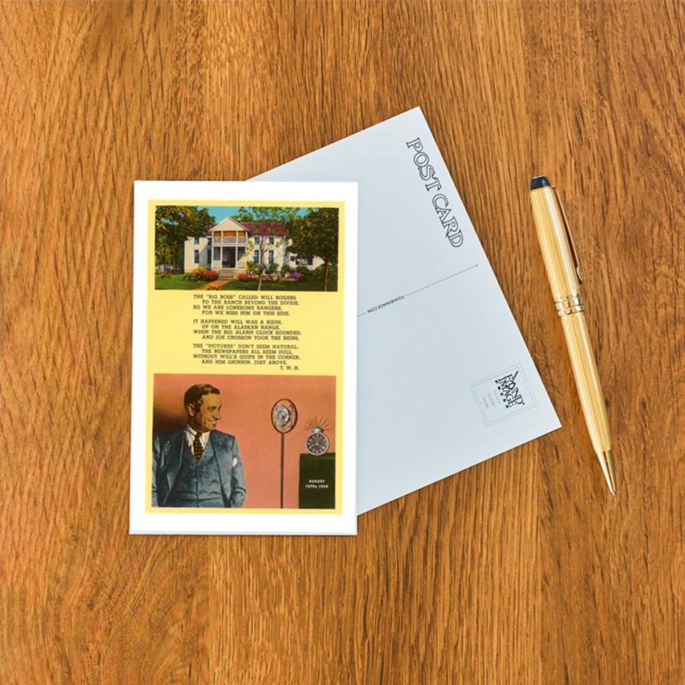 Will Rogers Tribute Postcard