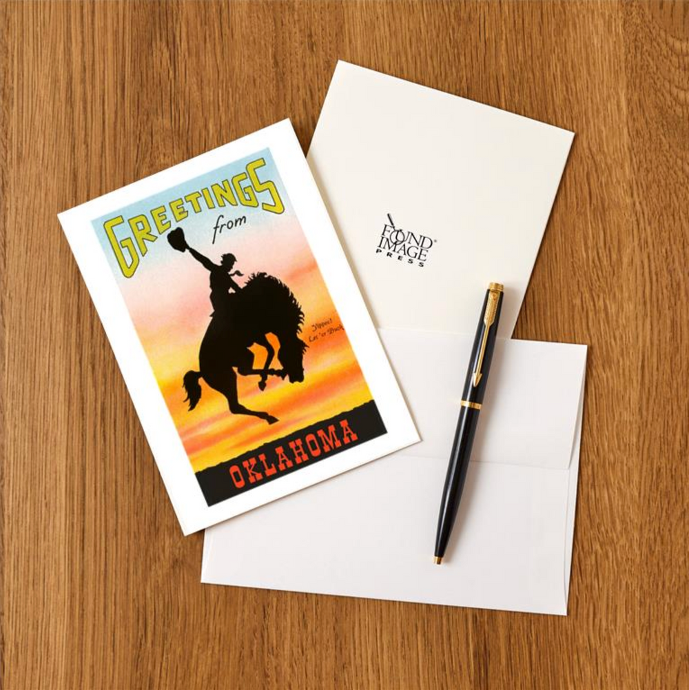 Greetings from Oklahoma Yippee! Cowboy Postcard
