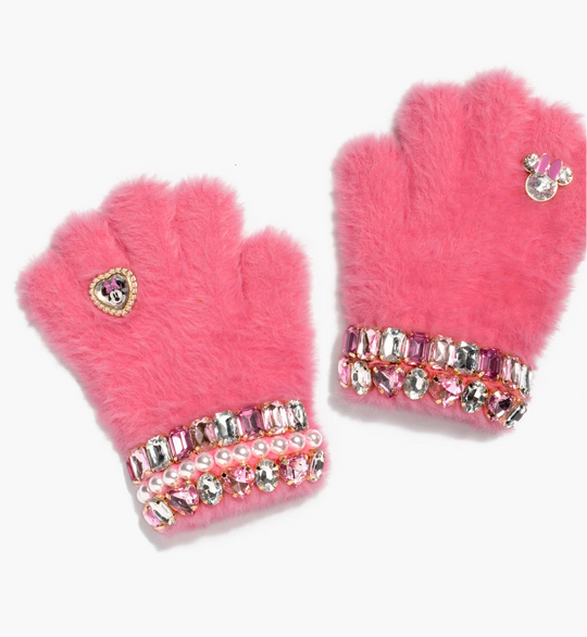 Mini Mouse Girl Bedazzled Gloves