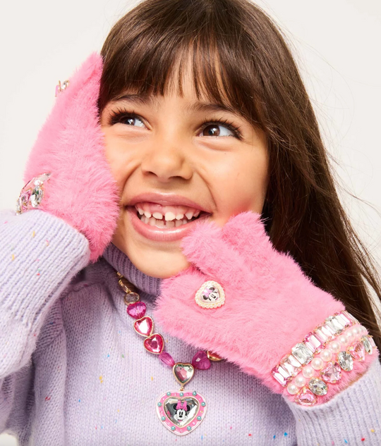 Mini Mouse Girl Bedazzled Gloves