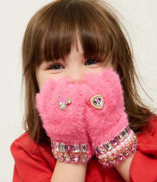 Mini Mouse Girl Bedazzled Gloves