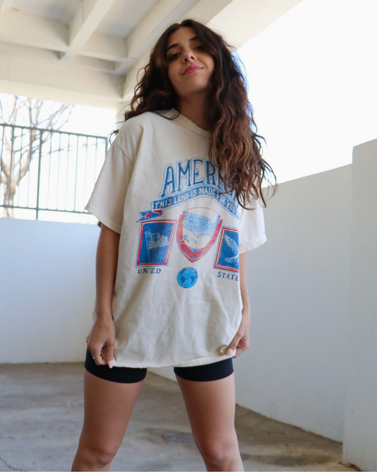 America Patch Off White Tshirt