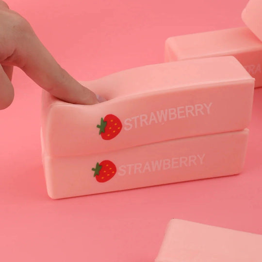 Pink Strawberry Squishy Butter Toy