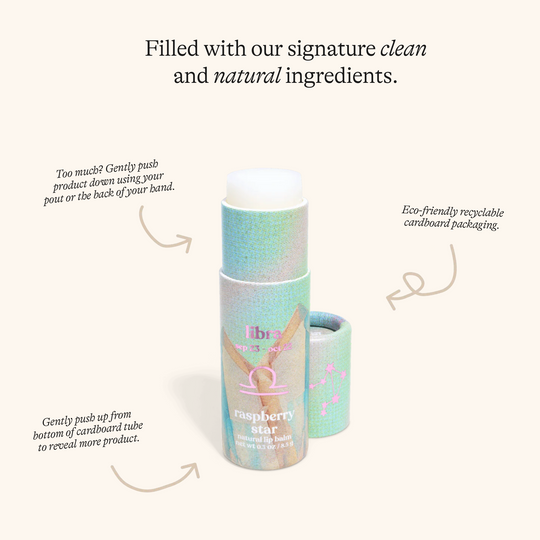 Libra Zodiac Lip Balm - Raspberry Star