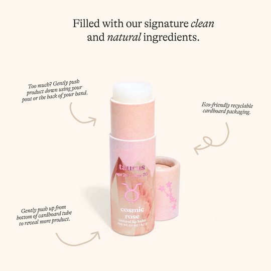 Taurus Zodiac Lip Balm - Cosmic Rose