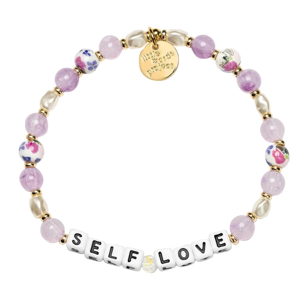 Self Love Wild Orchid inspirational word bracelet