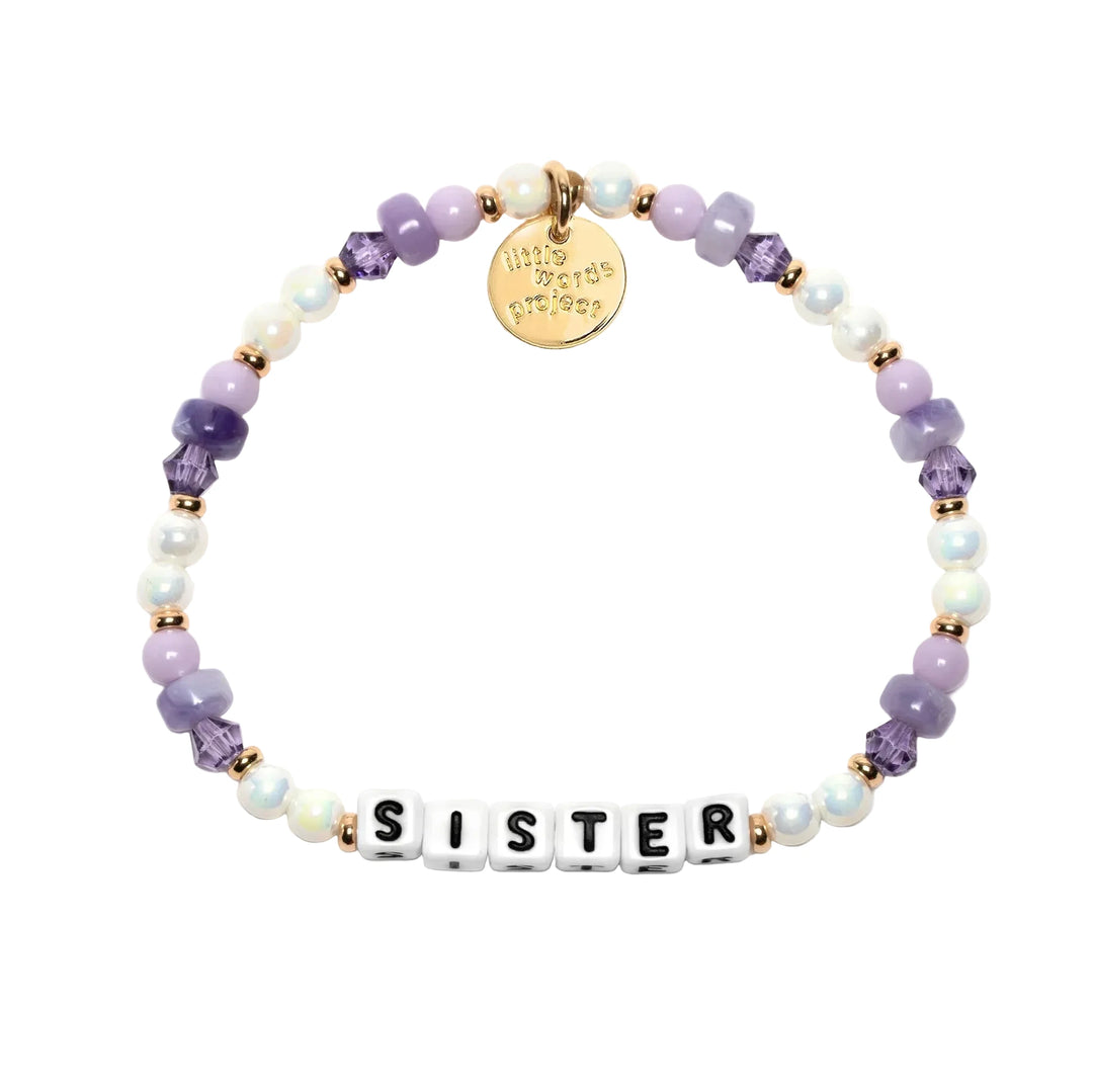 Sister Purple Punch bracelet colorful sister word bracelet