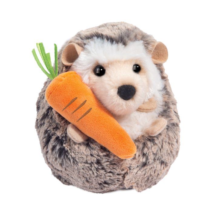 Spunky Hedgehog with Carrot stuffed animal by Douglas plush carrot accessory