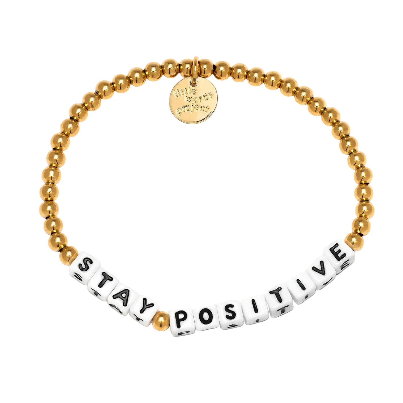 Stay Positive gold plated inspirational word bracelet